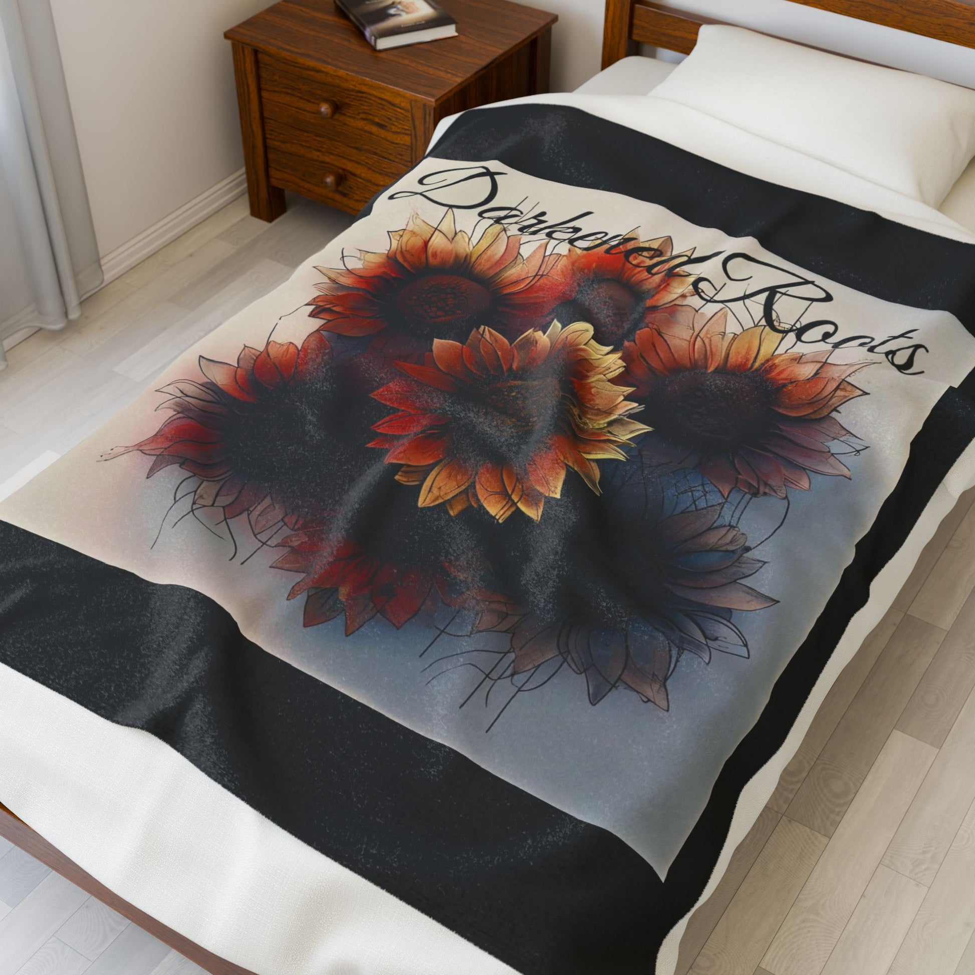 Cozy Velveteen Plush Blanket for Home Decor, Gift for Fall, Soft Floral Throw, Warm Comfort Blanket, Snuggle Up, Relaxation Gift