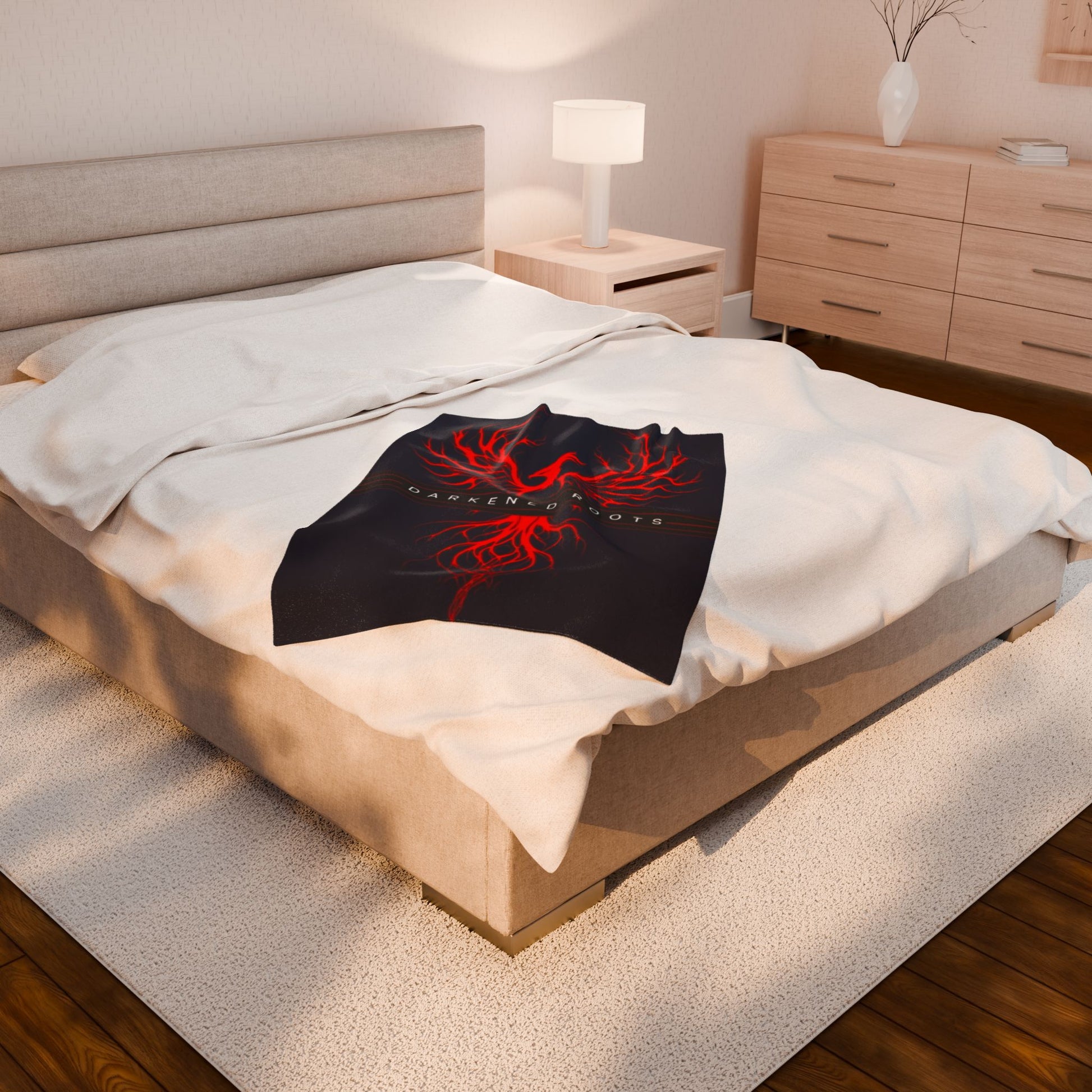 Fiery Phoenix Velveteen Plush Blanket | Cozy Throw for Home, Gifts, Festivals, Relaxation, Movie Nights, Dark Aesthetic Decor
