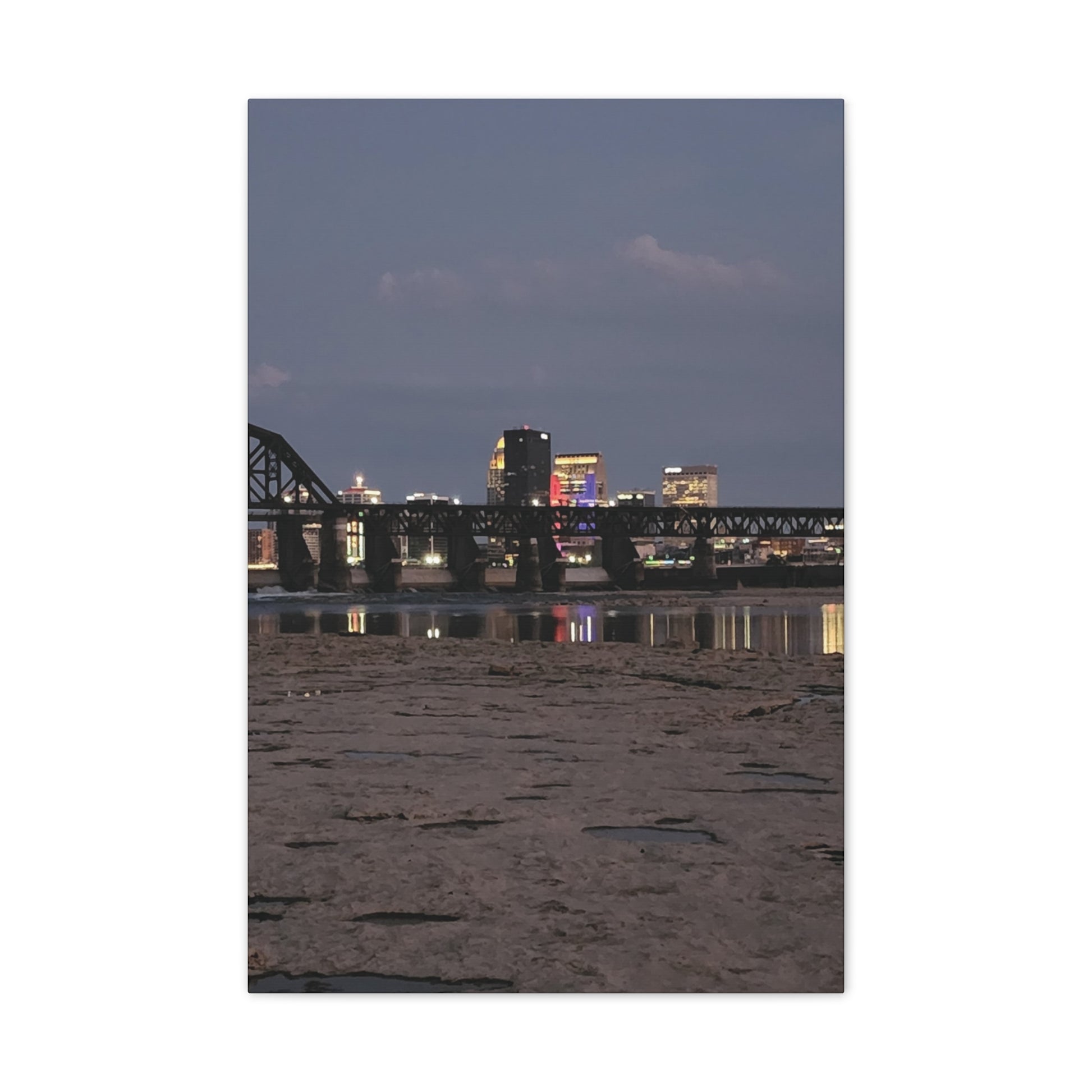 Urban Nightscape Canvas Art, Modern Wall Decor, Cityscape Print, Home Aesthetic, Living Room Artwork
