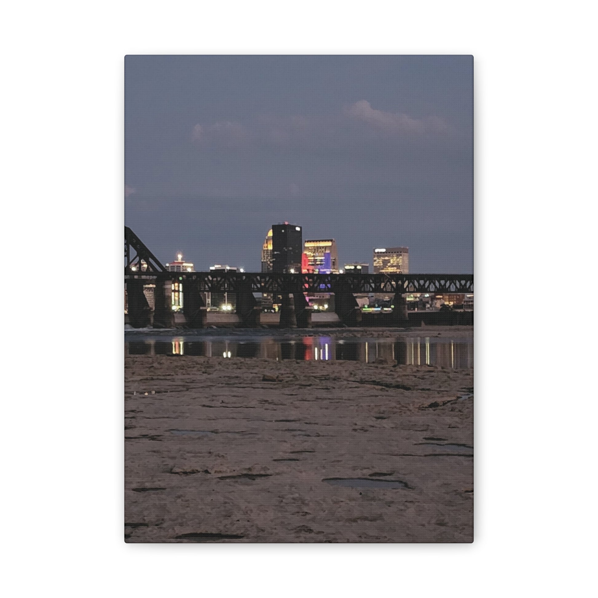 Urban Nightscape Canvas Art, Modern Wall Decor, Cityscape Print, Home Aesthetic, Living Room Artwork