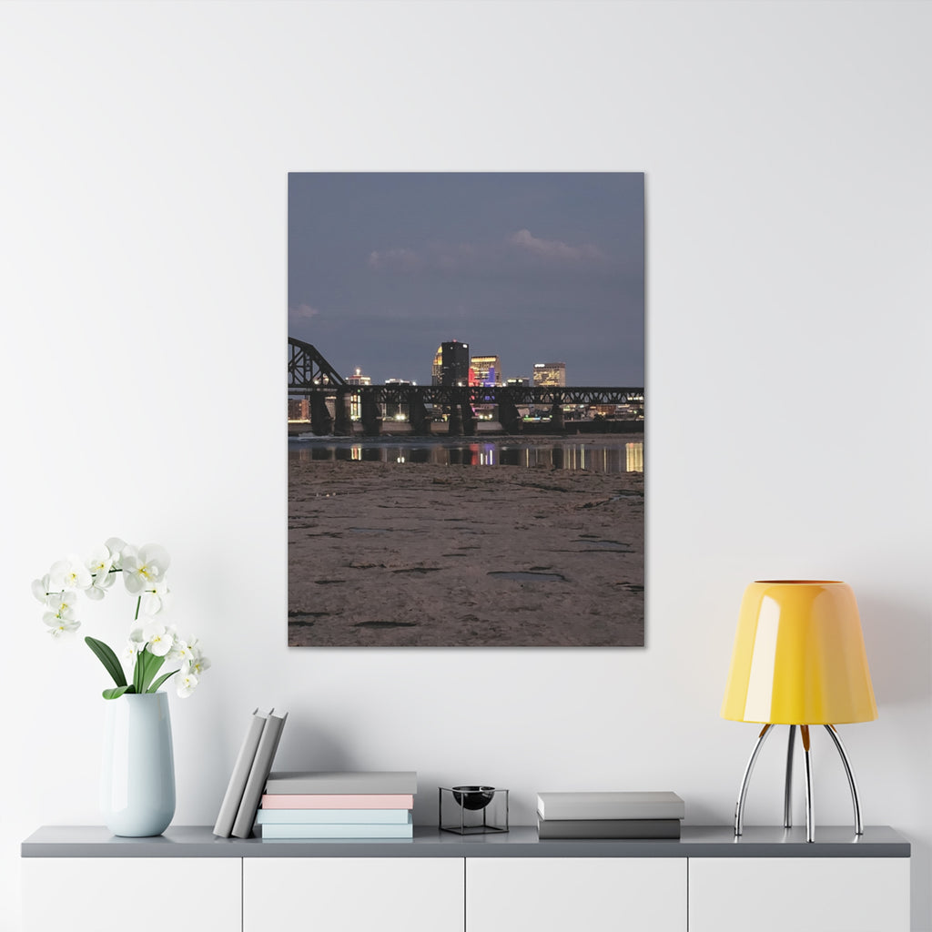 Urban Nightscape Canvas Art, Modern Wall Decor, Cityscape Print, Home Aesthetic, Living Room Artwork