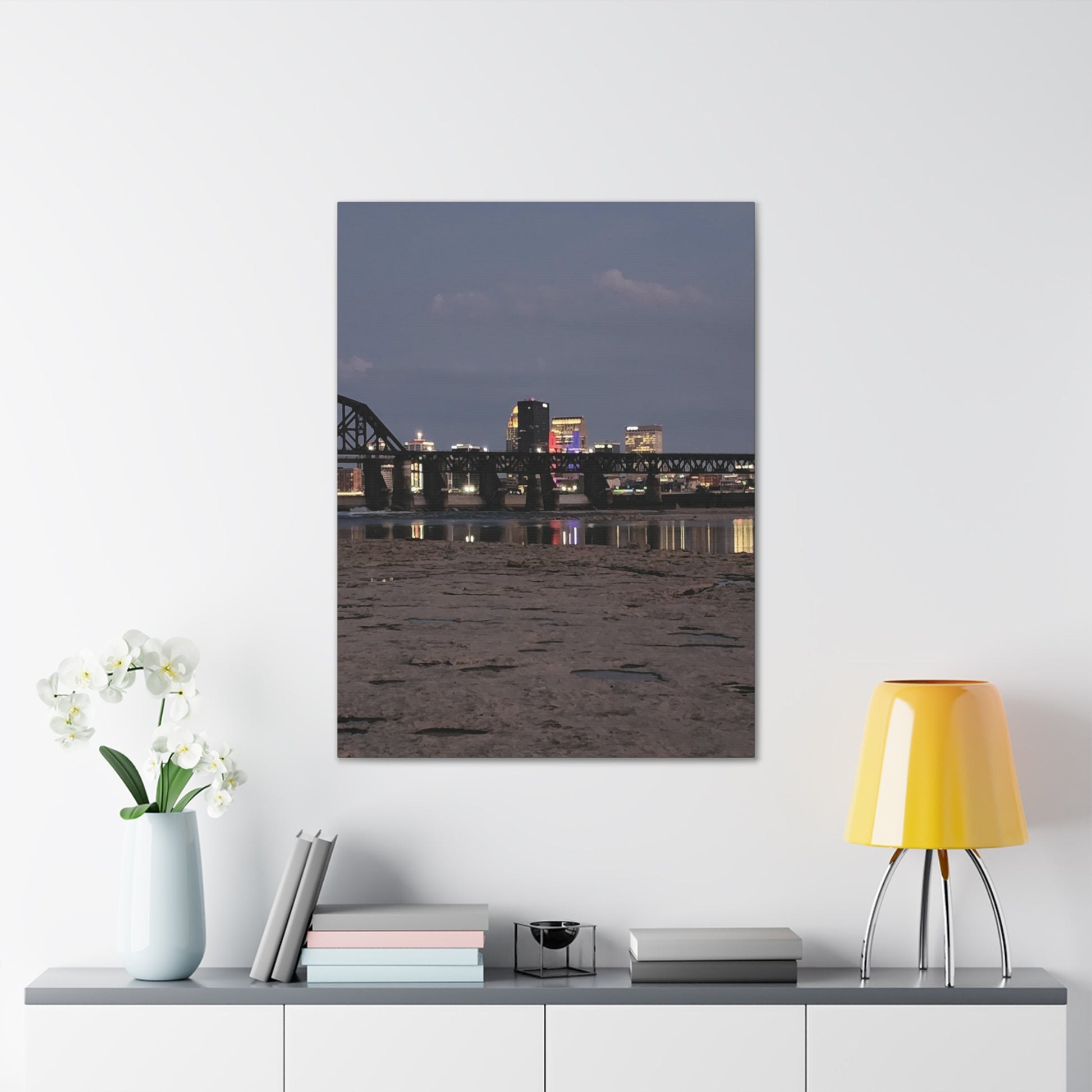 Urban Nightscape Canvas Art, Modern Wall Decor, Cityscape Print, Home Aesthetic, Living Room Artwork