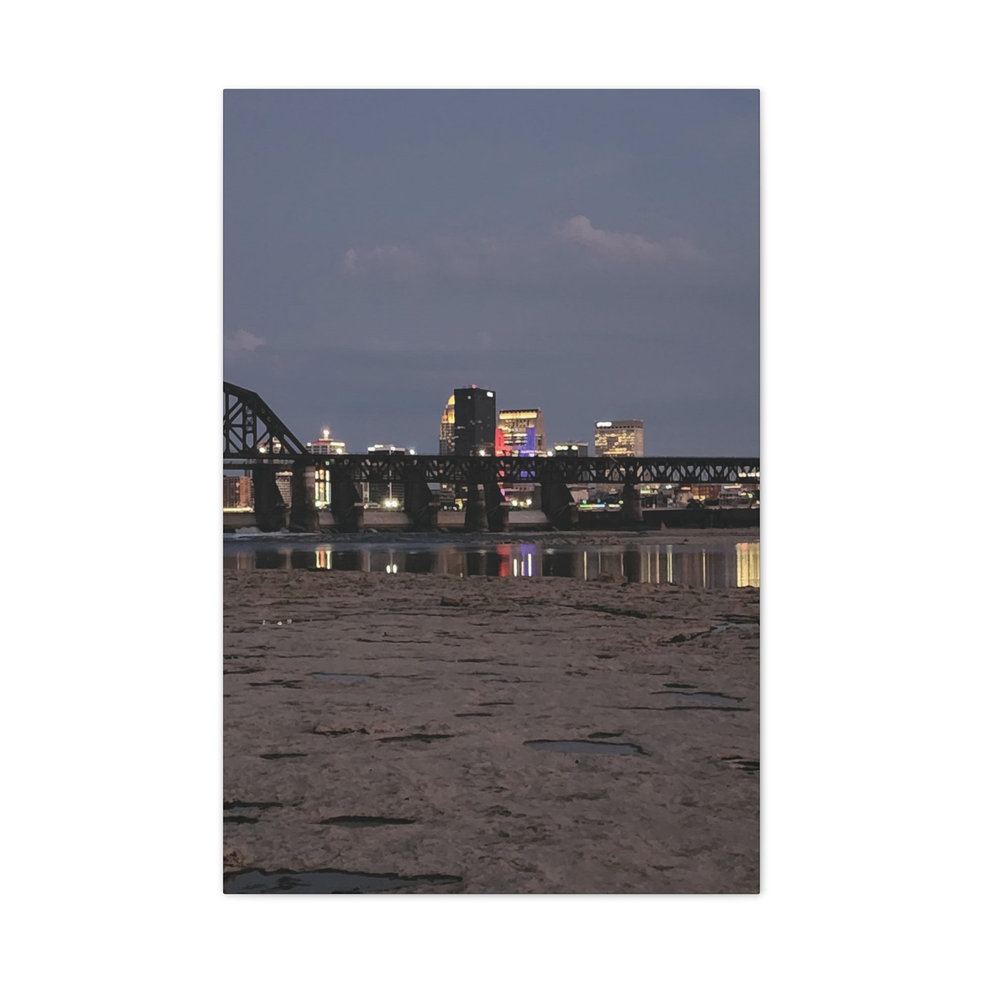 Urban Nightscape Canvas Art, Modern Wall Decor, Cityscape Print, Home Aesthetic, Living Room Artwork