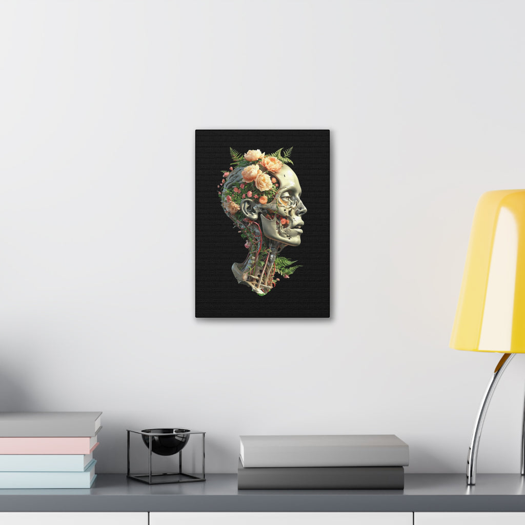 Floral Anatomical Canvas Art, Botanical Skull Print, Home Decor, Gift for Medical Students, Unique Wall Art, Modern Art Decor