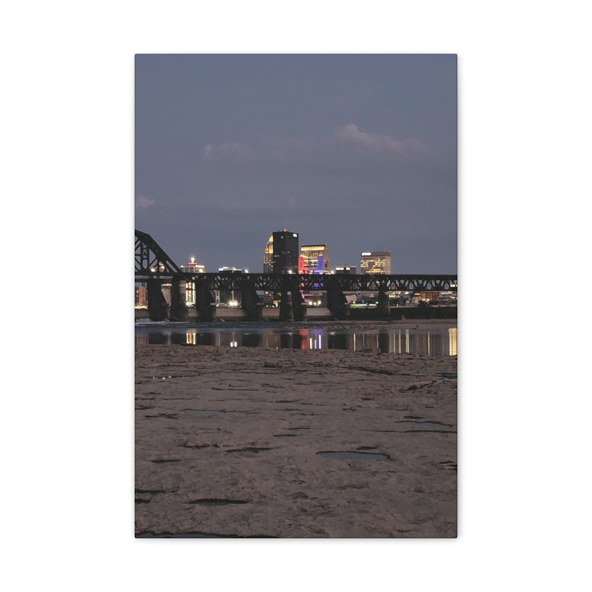 Urban Nightscape Canvas Art, Modern Wall Decor, Cityscape Print, Home Aesthetic, Living Room Artwork