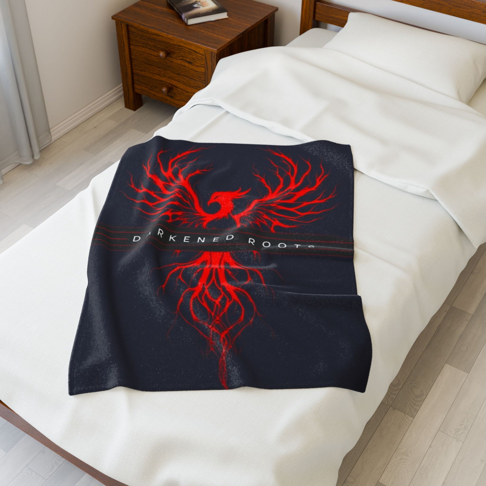 Fiery Phoenix Velveteen Plush Blanket | Cozy Throw for Home, Gifts, Festivals, Relaxation, Movie Nights, Dark Aesthetic Decor