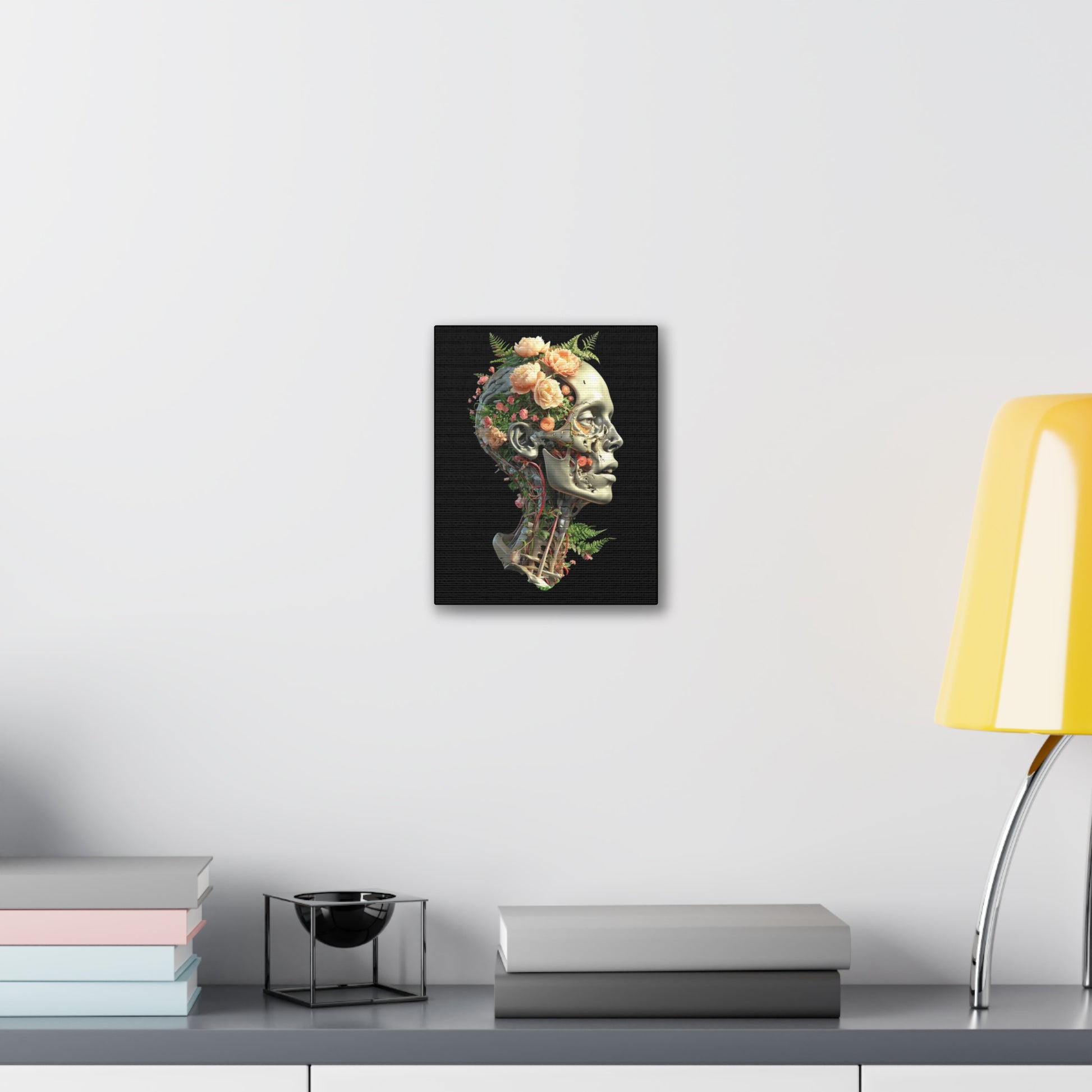 Floral Anatomical Canvas Art, Botanical Skull Print, Home Decor, Gift for Medical Students, Unique Wall Art, Modern Art Decor