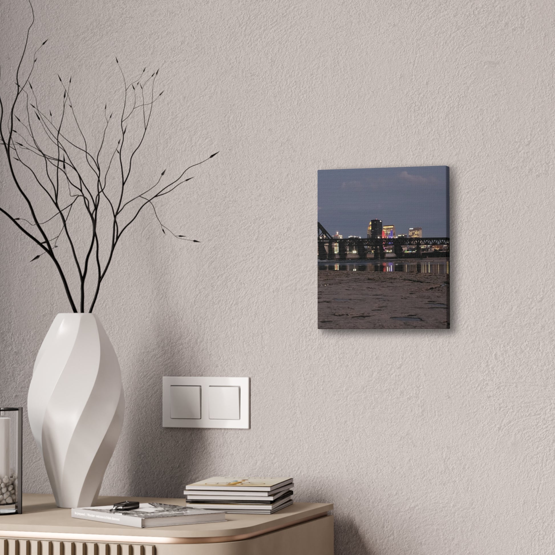 Urban Nightscape Canvas Art, Modern Wall Decor, Cityscape Print, Home Aesthetic, Living Room Artwork