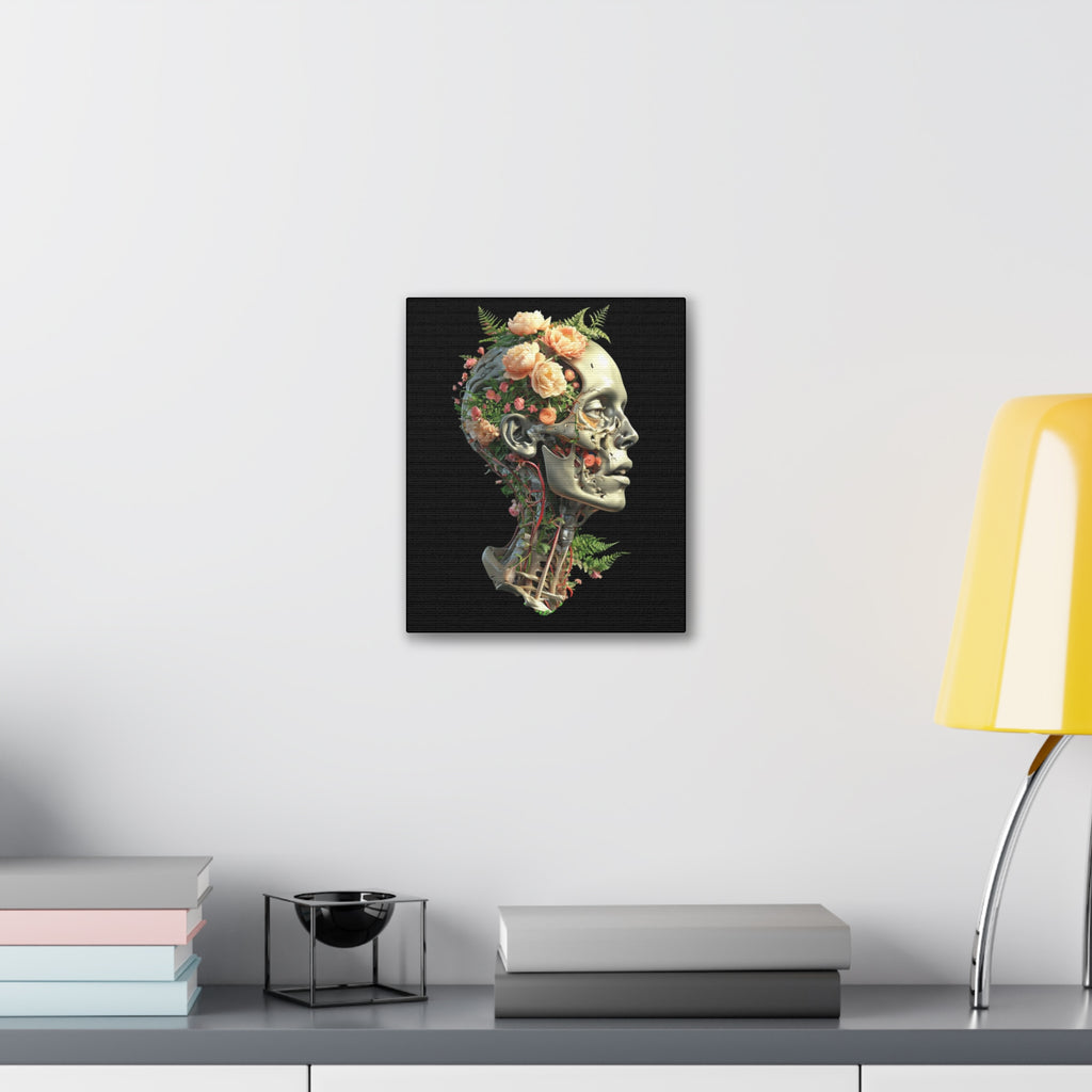 Floral Anatomical Canvas Art, Botanical Skull Print, Home Decor, Gift for Medical Students, Unique Wall Art, Modern Art Decor