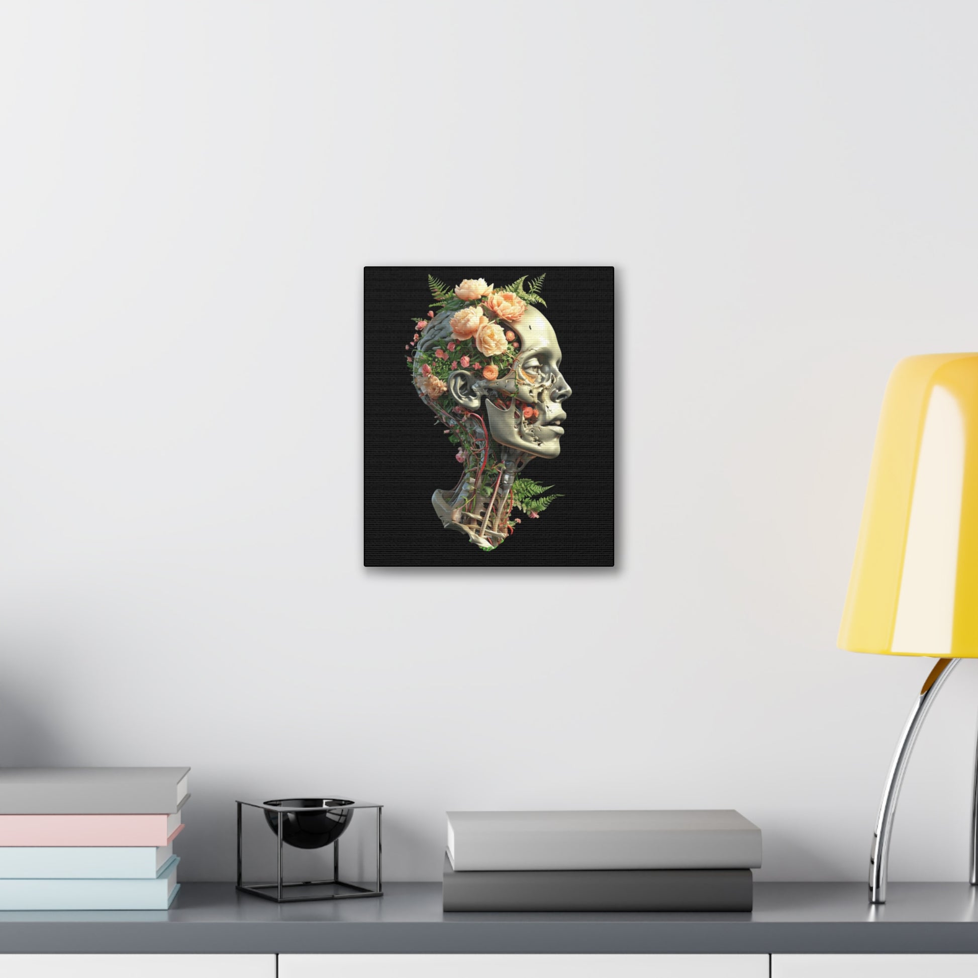 Floral Anatomical Canvas Art, Botanical Skull Print, Home Decor, Gift for Medical Students, Unique Wall Art, Modern Art Decor