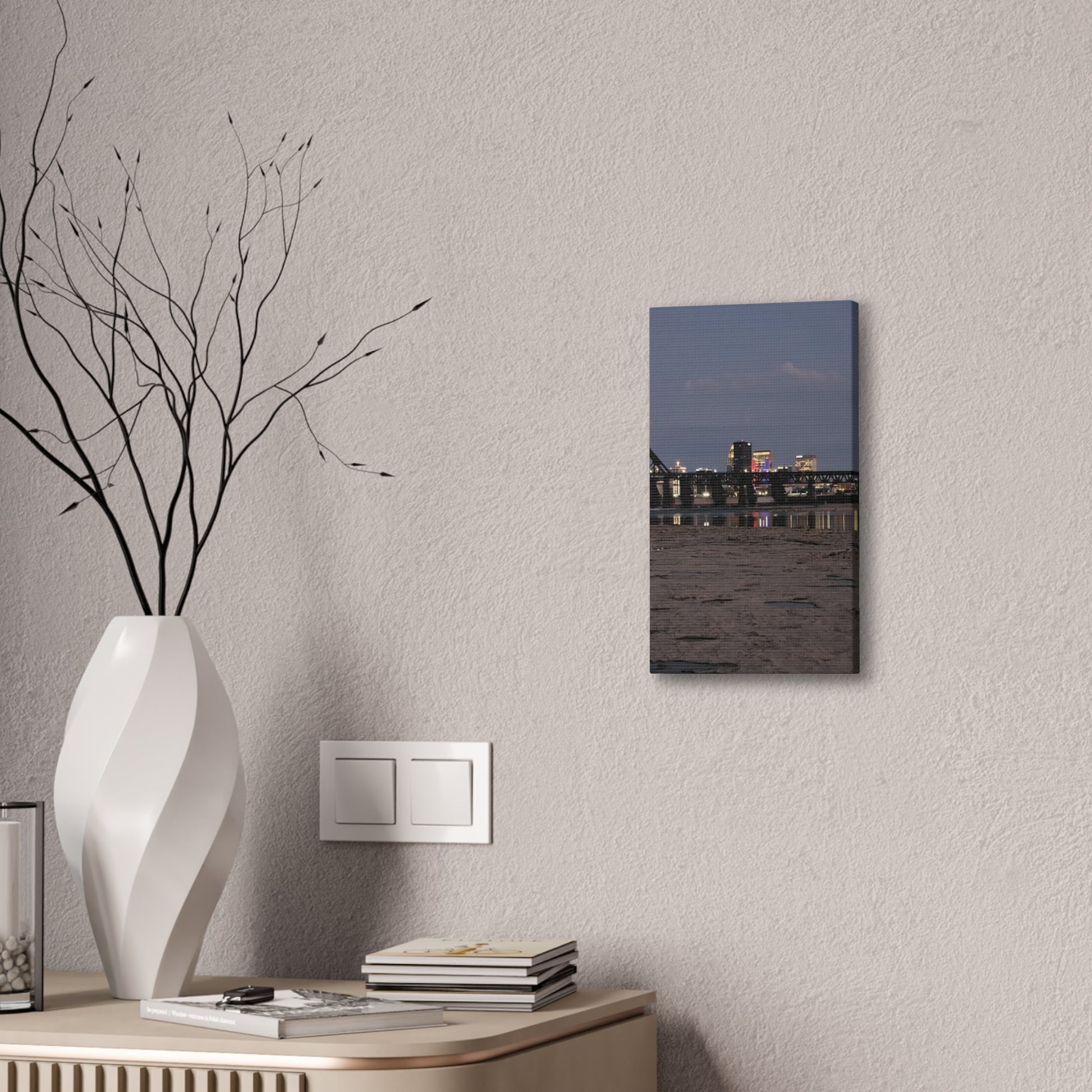 Urban Nightscape Canvas Art, Modern Wall Decor, Cityscape Print, Home Aesthetic, Living Room Artwork