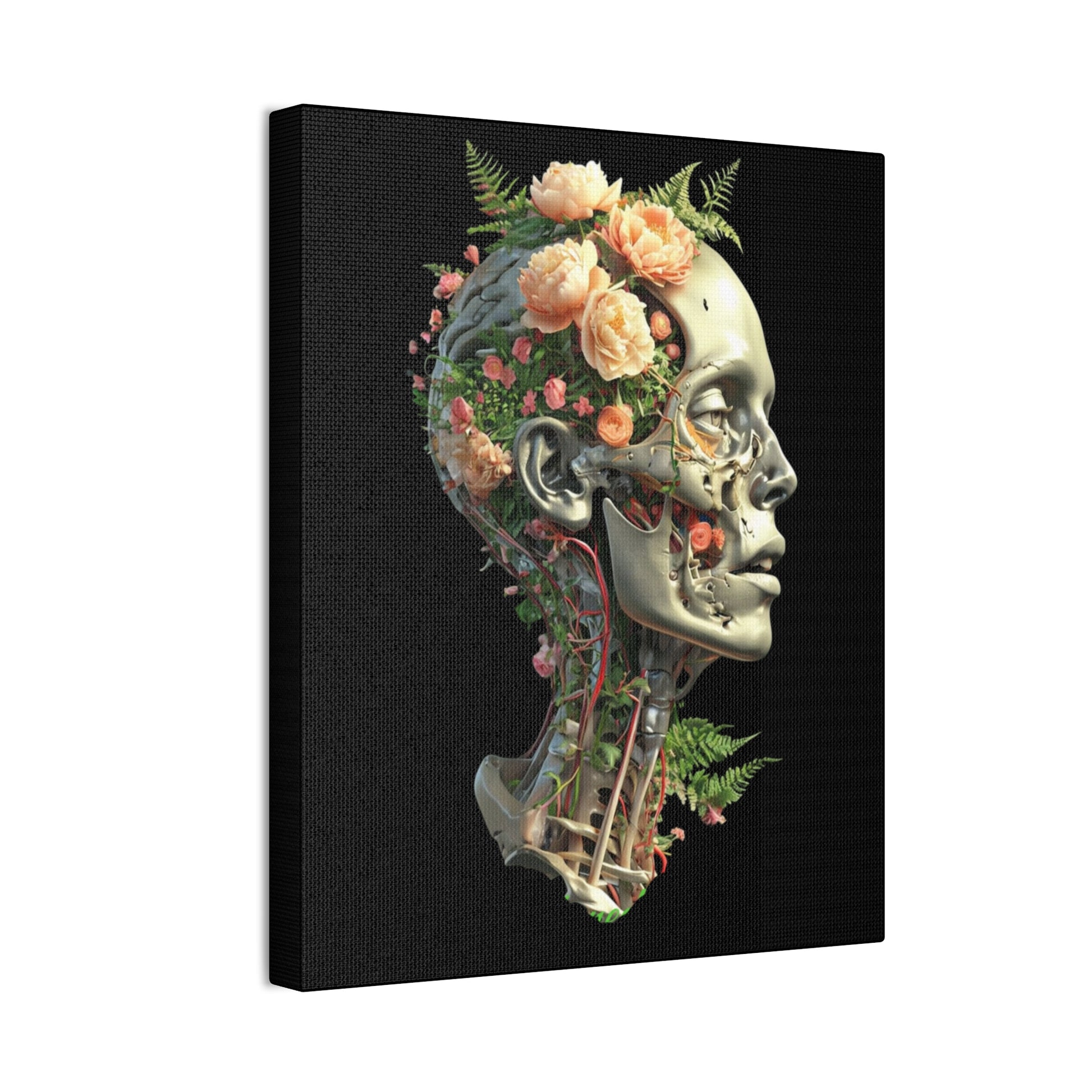 Floral Anatomical Canvas Art, Botanical Skull Print, Home Decor, Gift for Medical Students, Unique Wall Art, Modern Art Decor