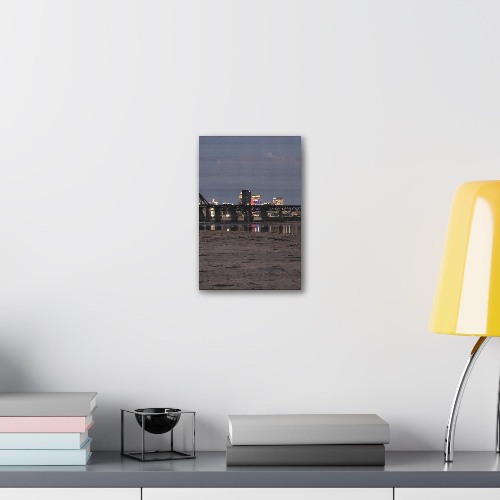 Urban Nightscape Canvas Art, Modern Wall Decor, Cityscape Print, Home Aesthetic, Living Room Artwork