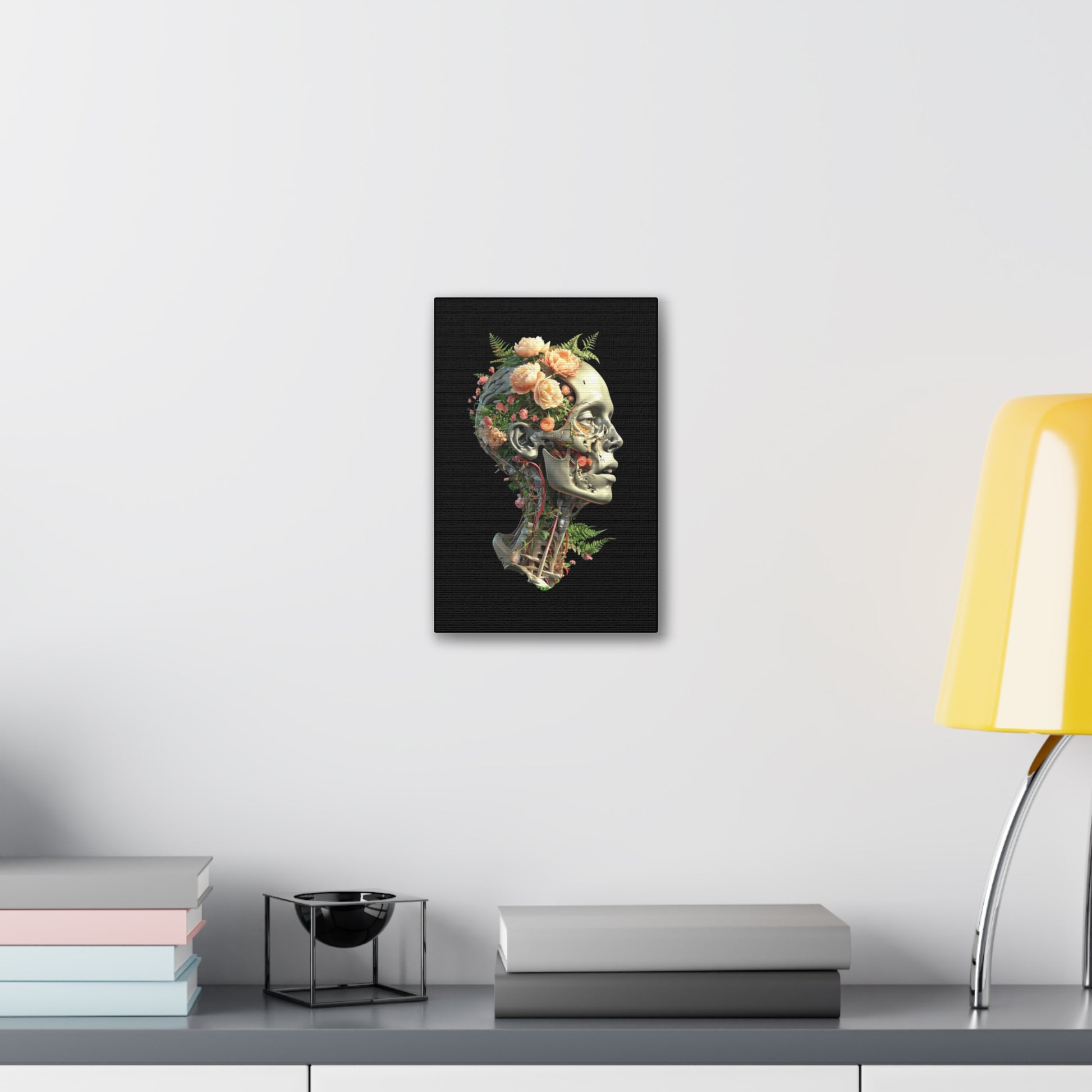 Floral Anatomical Canvas Art, Botanical Skull Print, Home Decor, Gift for Medical Students, Unique Wall Art, Modern Art Decor