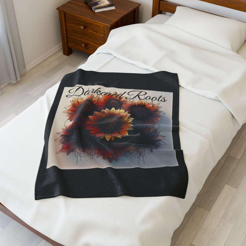 Cozy Velveteen Plush Blanket for Home Decor, Gift for Fall, Soft Floral Throw, Warm Comfort Blanket, Snuggle Up, Relaxation Gift