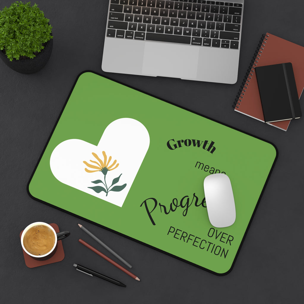 Growth Mindset Desk Mat | Inspirational Office Décor, Motivational Workspace Accessory, Gift for Teachers, Students, and Creatives