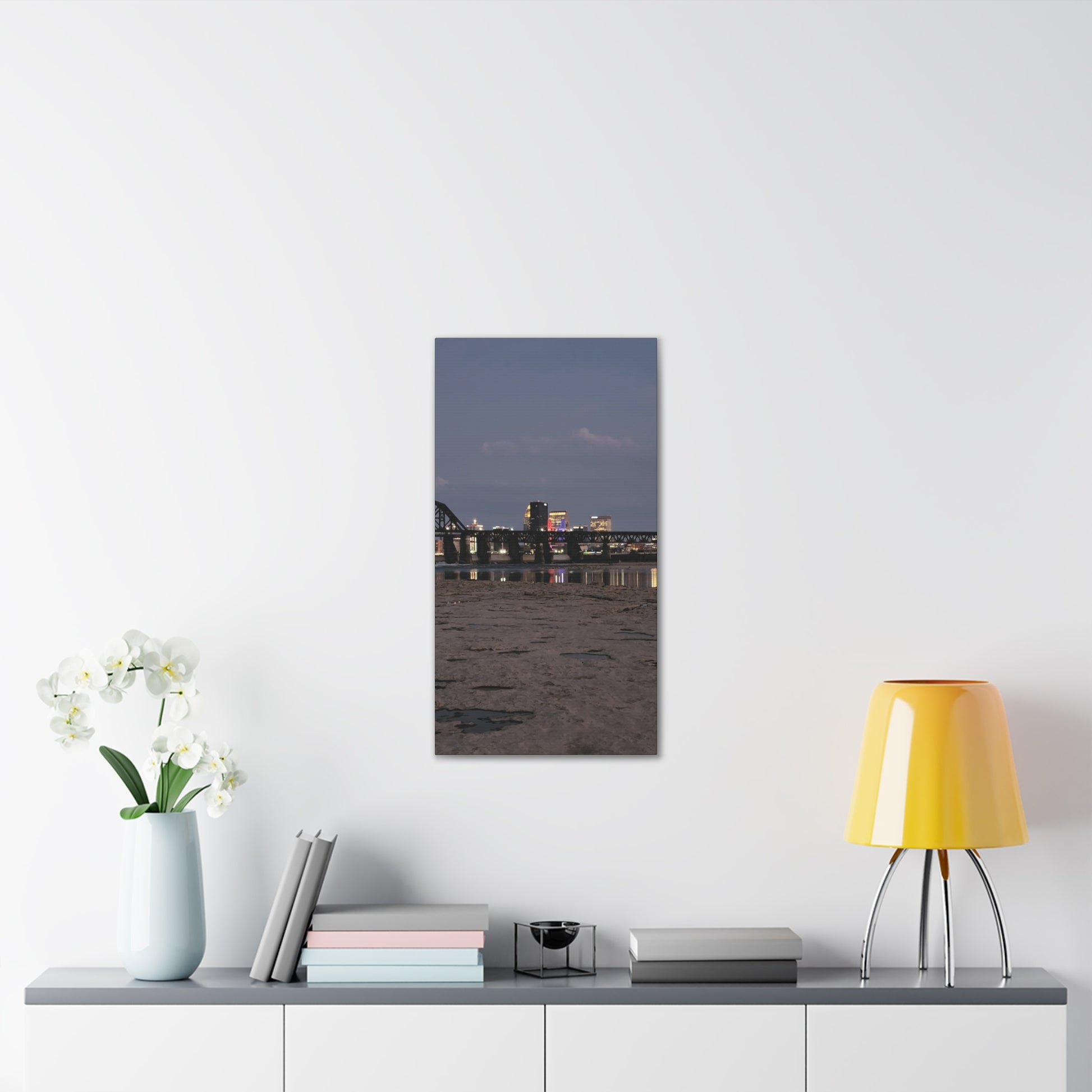 Urban Nightscape Canvas Art, Modern Wall Decor, Cityscape Print, Home Aesthetic, Living Room Artwork