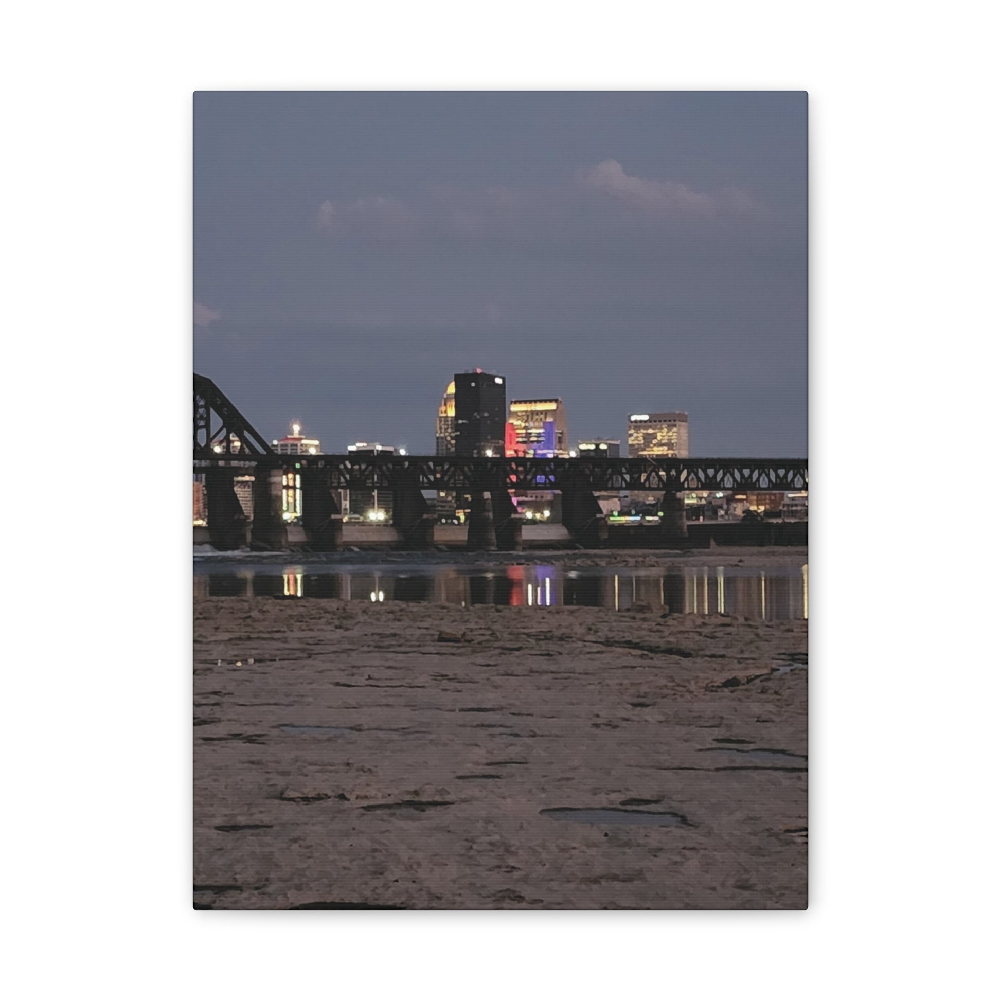 Urban Nightscape Canvas Art, Modern Wall Decor, Cityscape Print, Home Aesthetic, Living Room Artwork