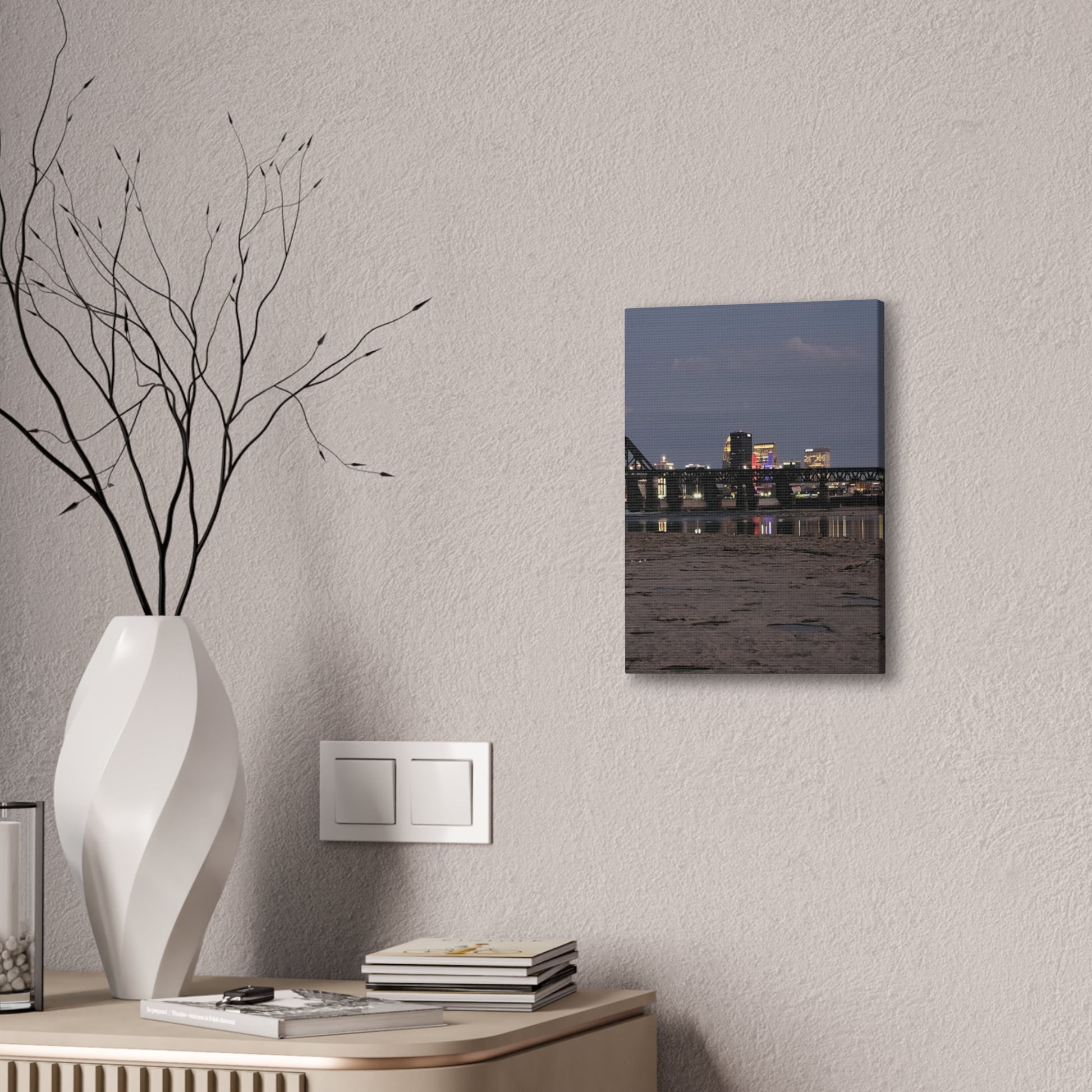 Urban Nightscape Canvas Art, Modern Wall Decor, Cityscape Print, Home Aesthetic, Living Room Artwork