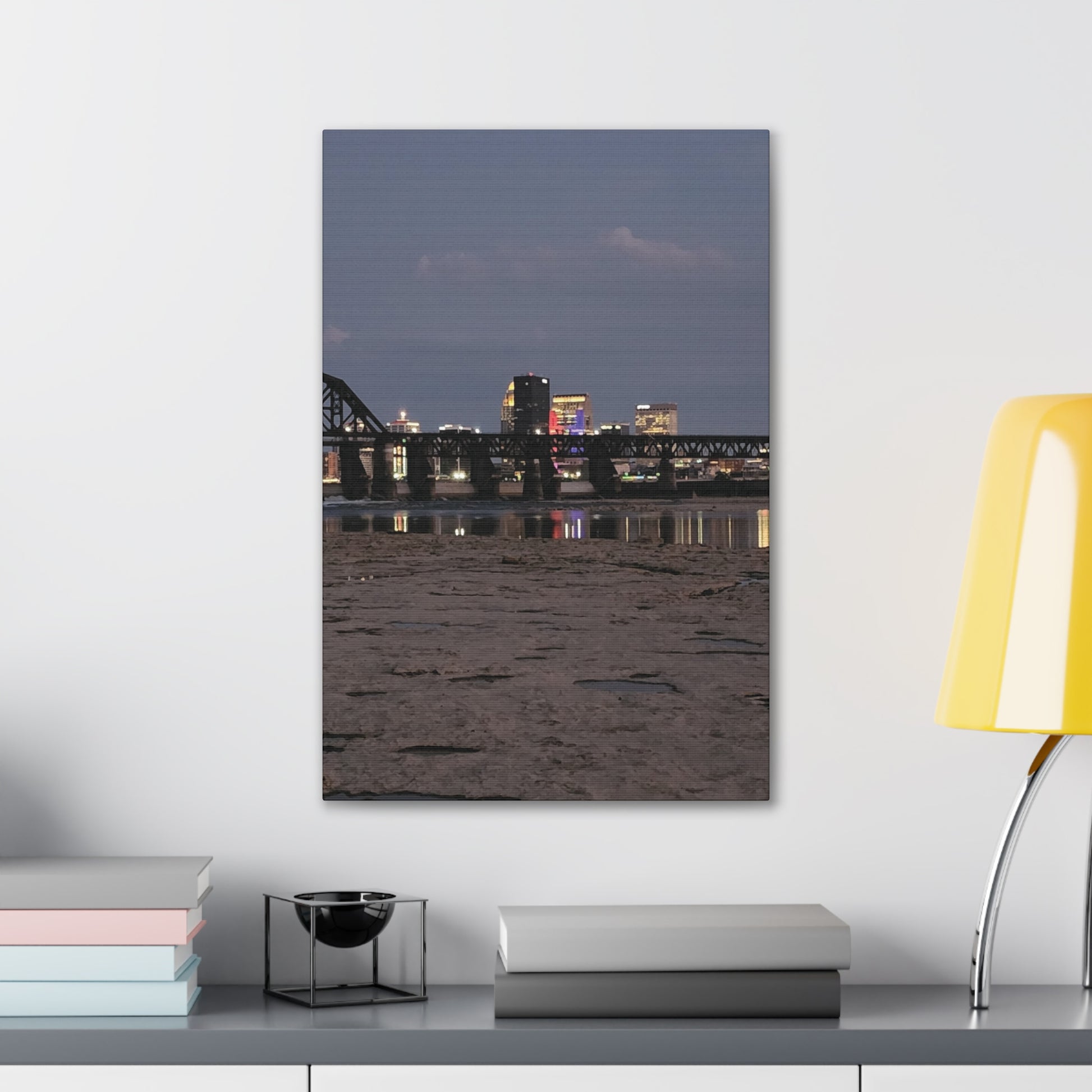 Urban Nightscape Canvas Art, Modern Wall Decor, Cityscape Print, Home Aesthetic, Living Room Artwork