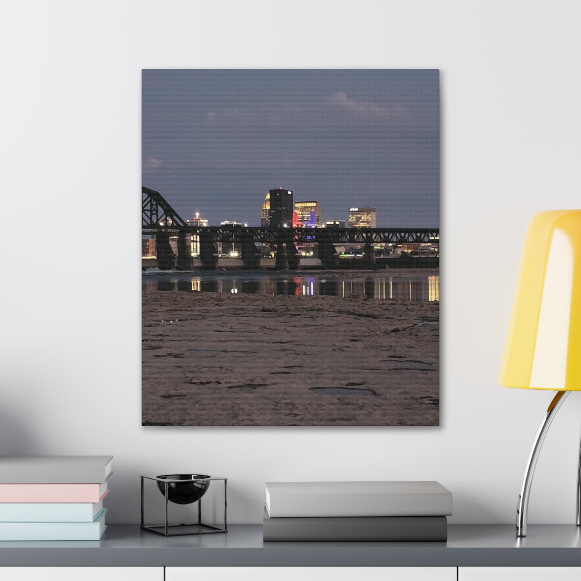 Urban Nightscape Canvas Art, Modern Wall Decor, Cityscape Print, Home Aesthetic, Living Room Artwork