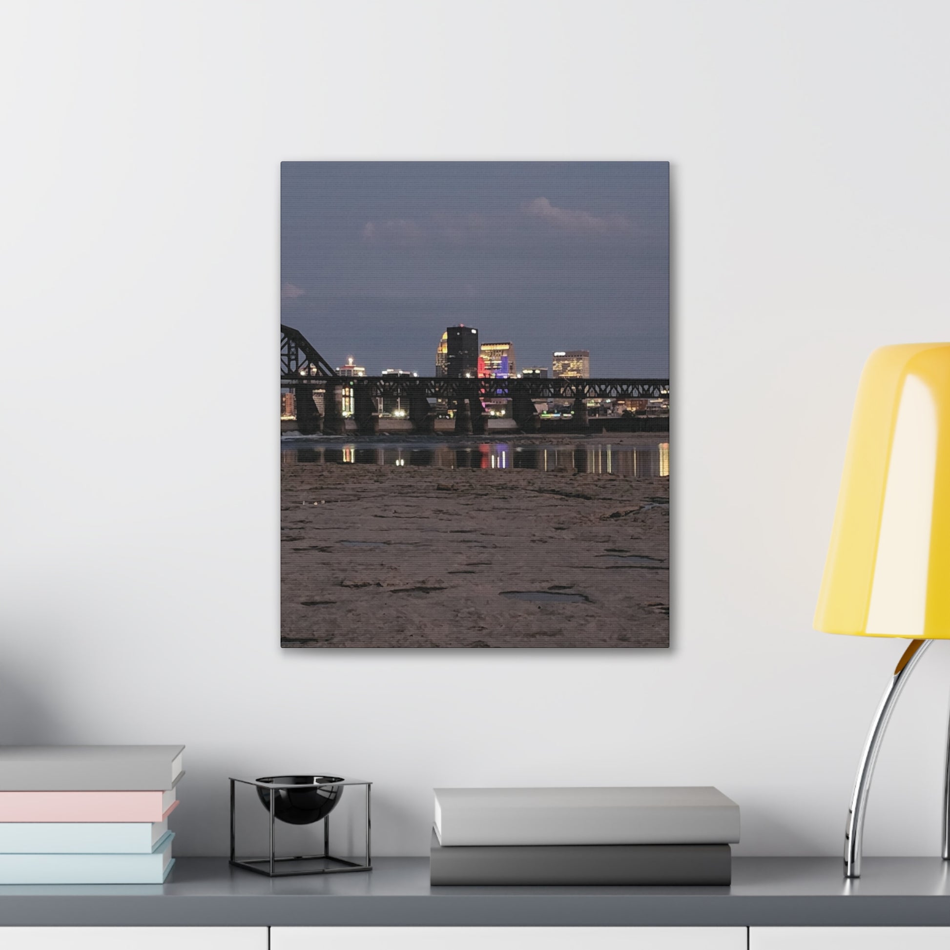 Urban Nightscape Canvas Art, Modern Wall Decor, Cityscape Print, Home Aesthetic, Living Room Artwork