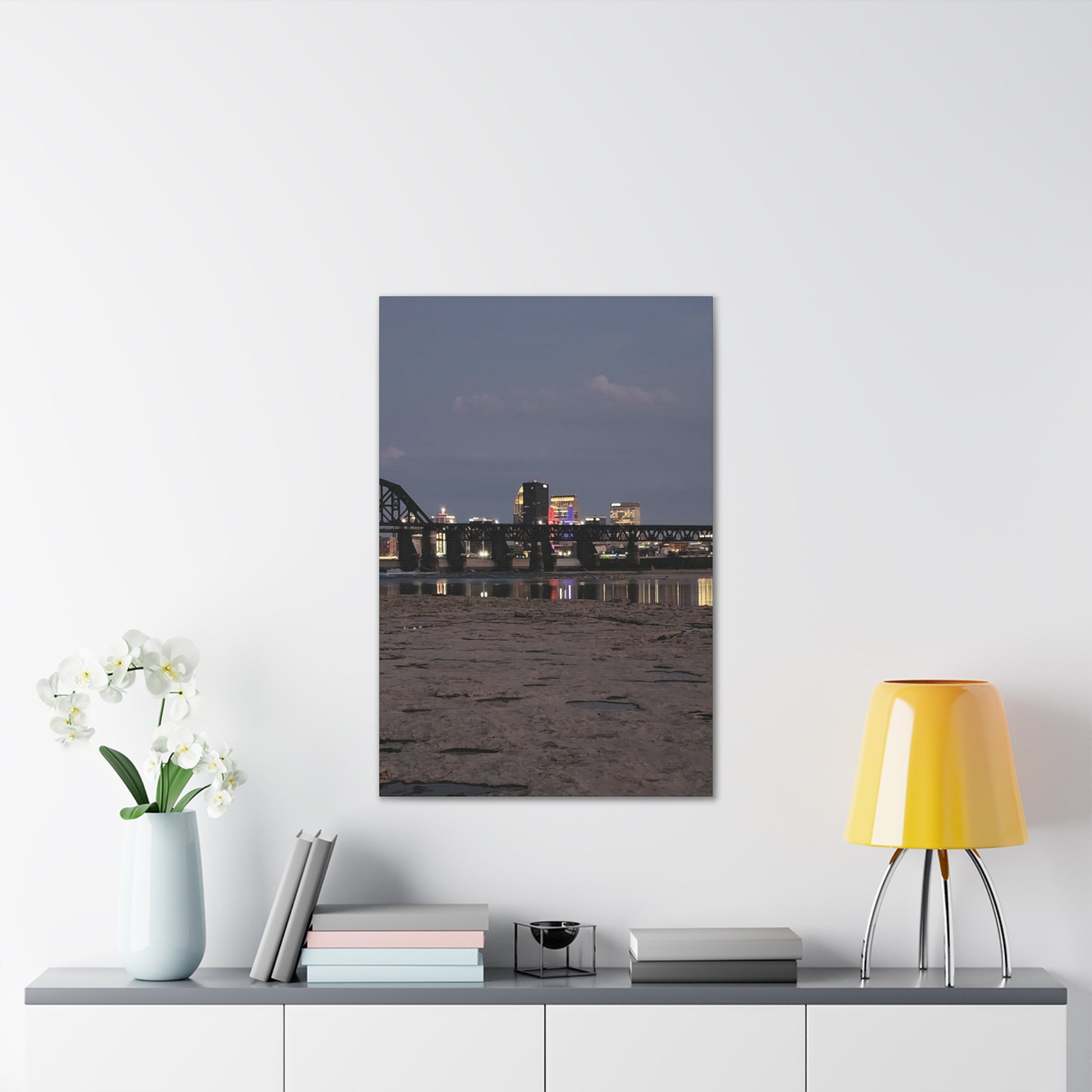 Urban Nightscape Canvas Art, Modern Wall Decor, Cityscape Print, Home Aesthetic, Living Room Artwork