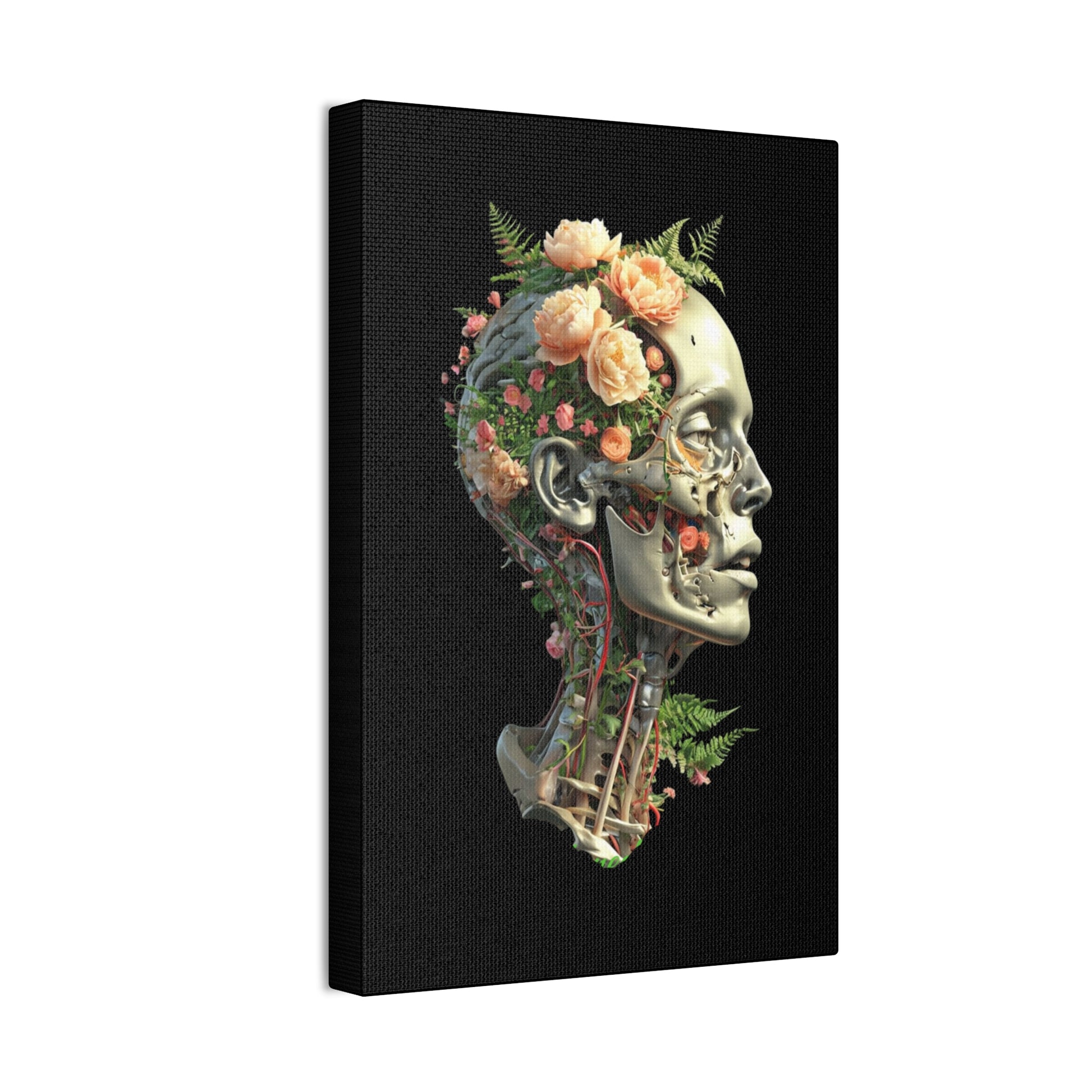 Floral Anatomical Canvas Art, Botanical Skull Print, Home Decor, Gift for Medical Students, Unique Wall Art, Modern Art Decor