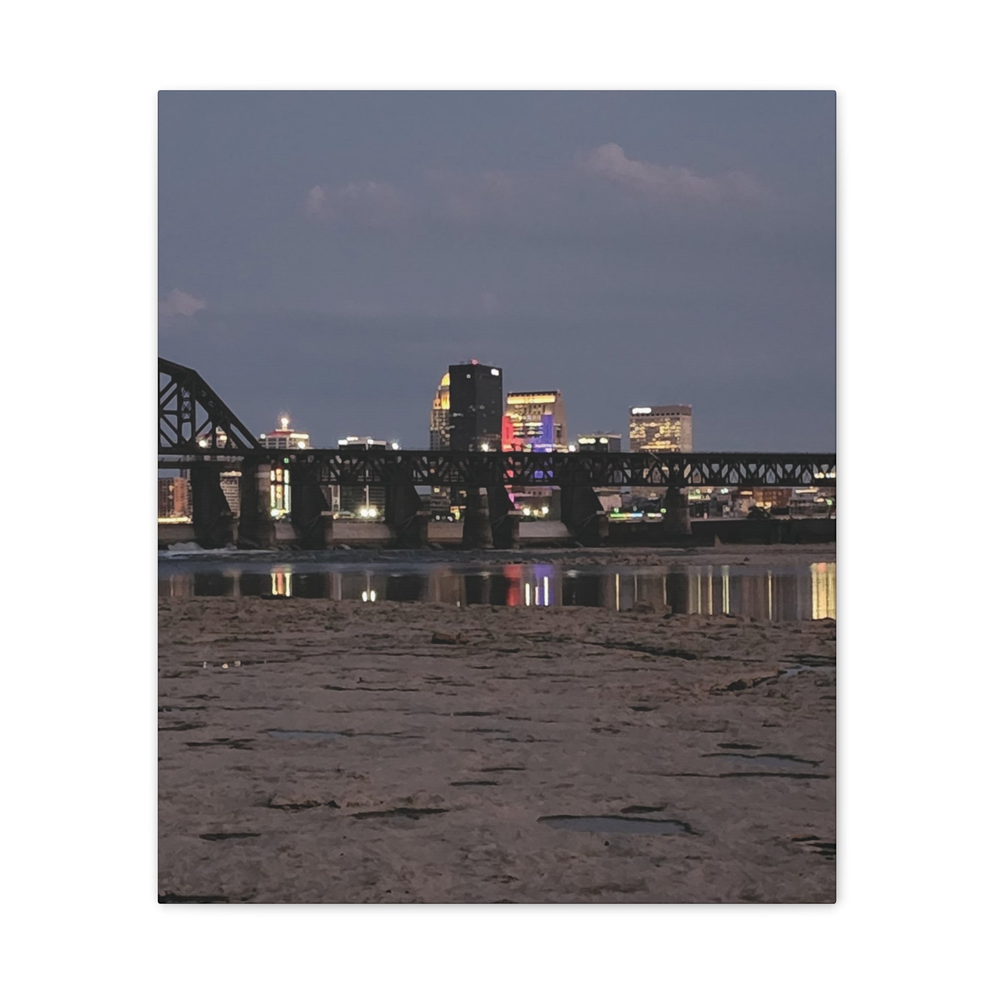 Urban Nightscape Canvas Art, Modern Wall Decor, Cityscape Print, Home Aesthetic, Living Room Artwork