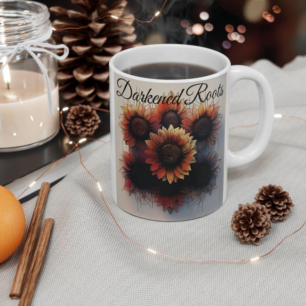 Sunflower Roots Mug | Darkened Roots Coffee Cup, Gift for Nature Lovers, Farmhouse Decor, Flower Mug, Eco-Friendly Kitchenware