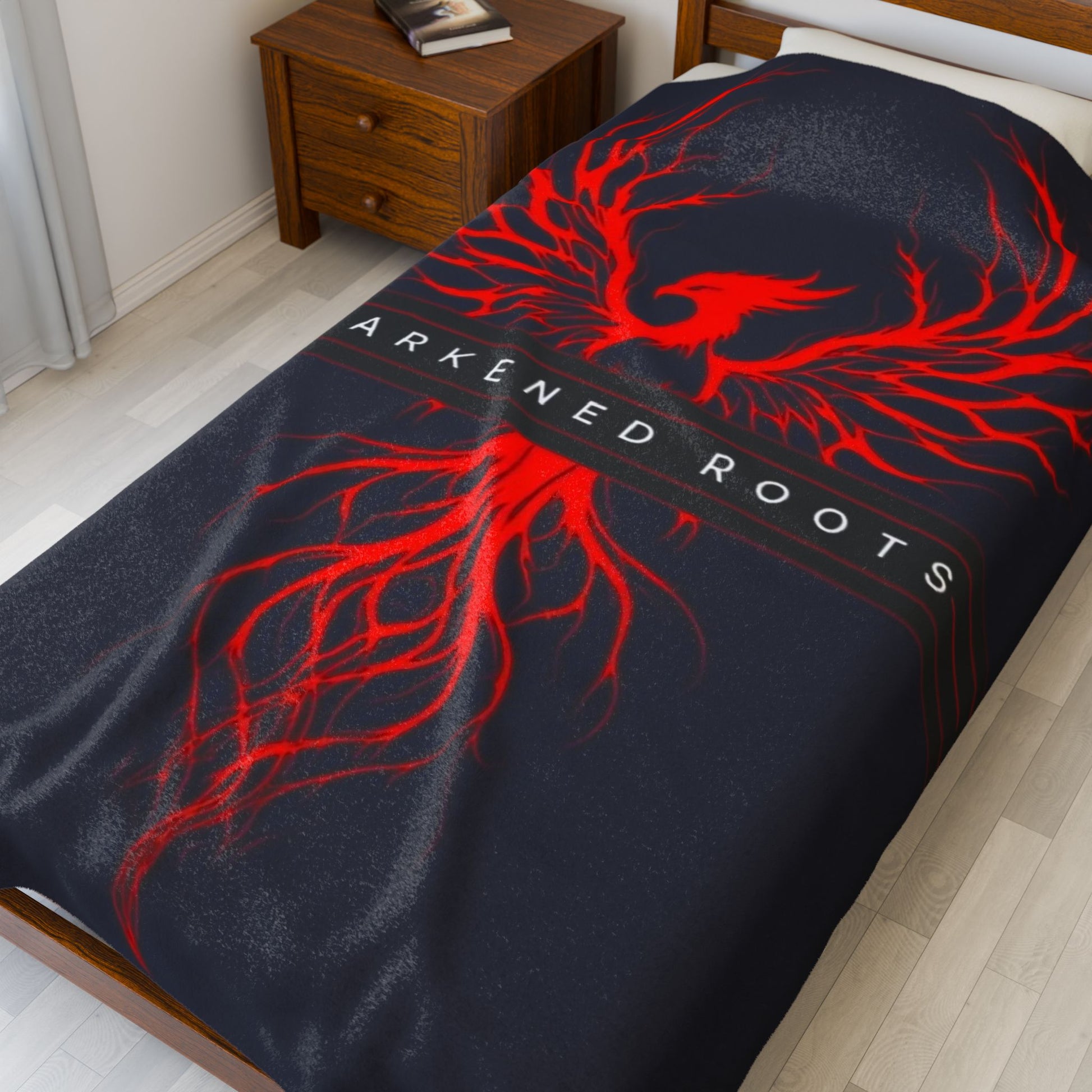 Fiery Phoenix Velveteen Plush Blanket | Cozy Throw for Home, Gifts, Festivals, Relaxation, Movie Nights, Dark Aesthetic Decor