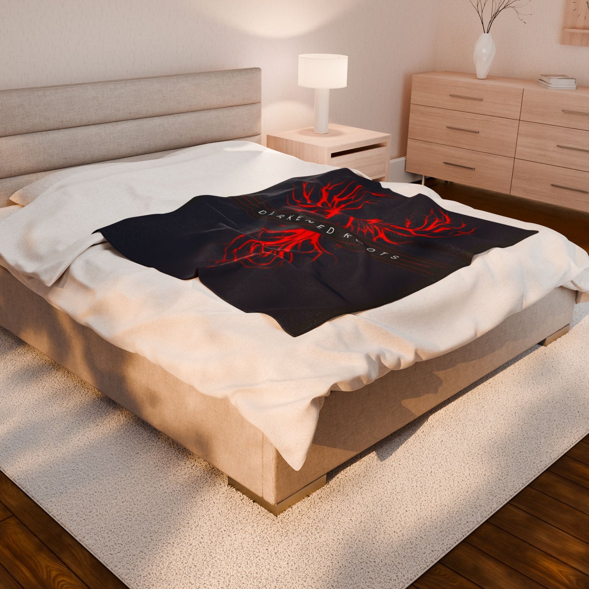 Fiery Phoenix Velveteen Plush Blanket | Cozy Throw for Home, Gifts, Festivals, Relaxation, Movie Nights, Dark Aesthetic Decor