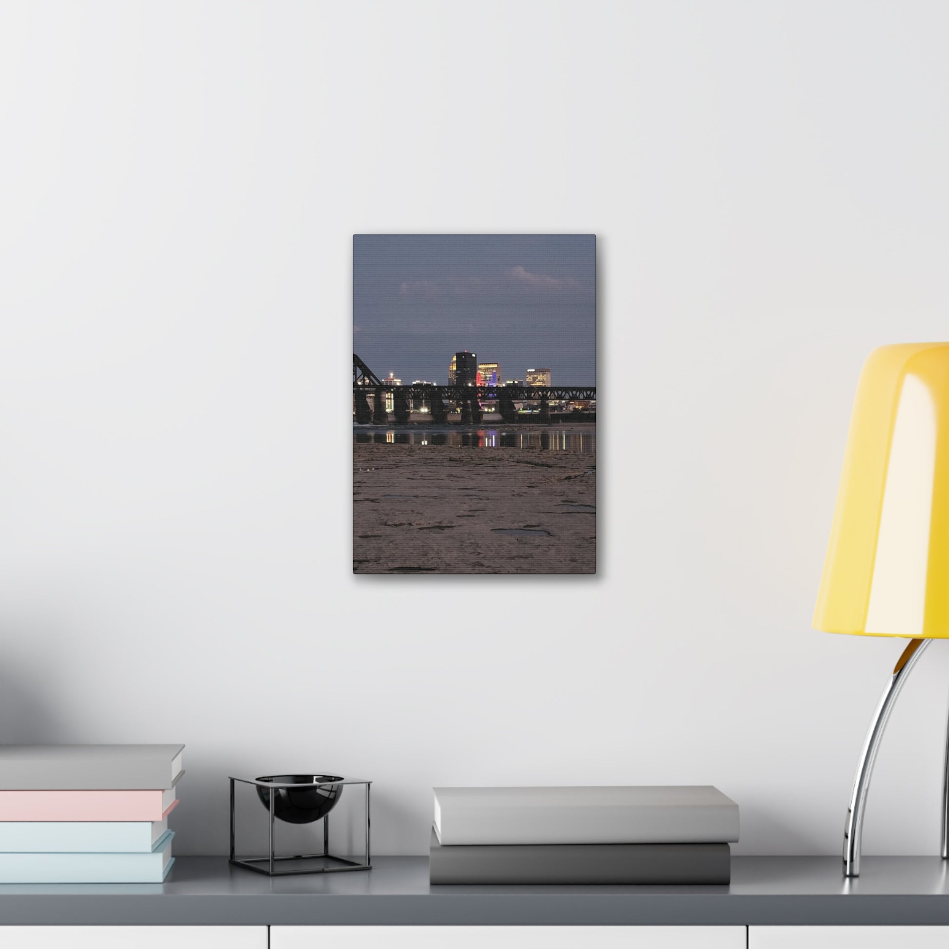 Urban Nightscape Canvas Art, Modern Wall Decor, Cityscape Print, Home Aesthetic, Living Room Artwork
