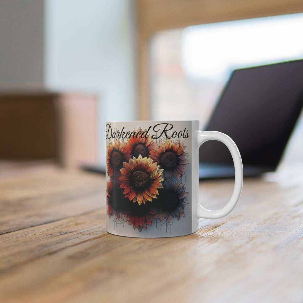 Sunflower Roots Mug | Darkened Roots Coffee Cup, Gift for Nature Lovers, Farmhouse Decor, Flower Mug, Eco-Friendly Kitchenware