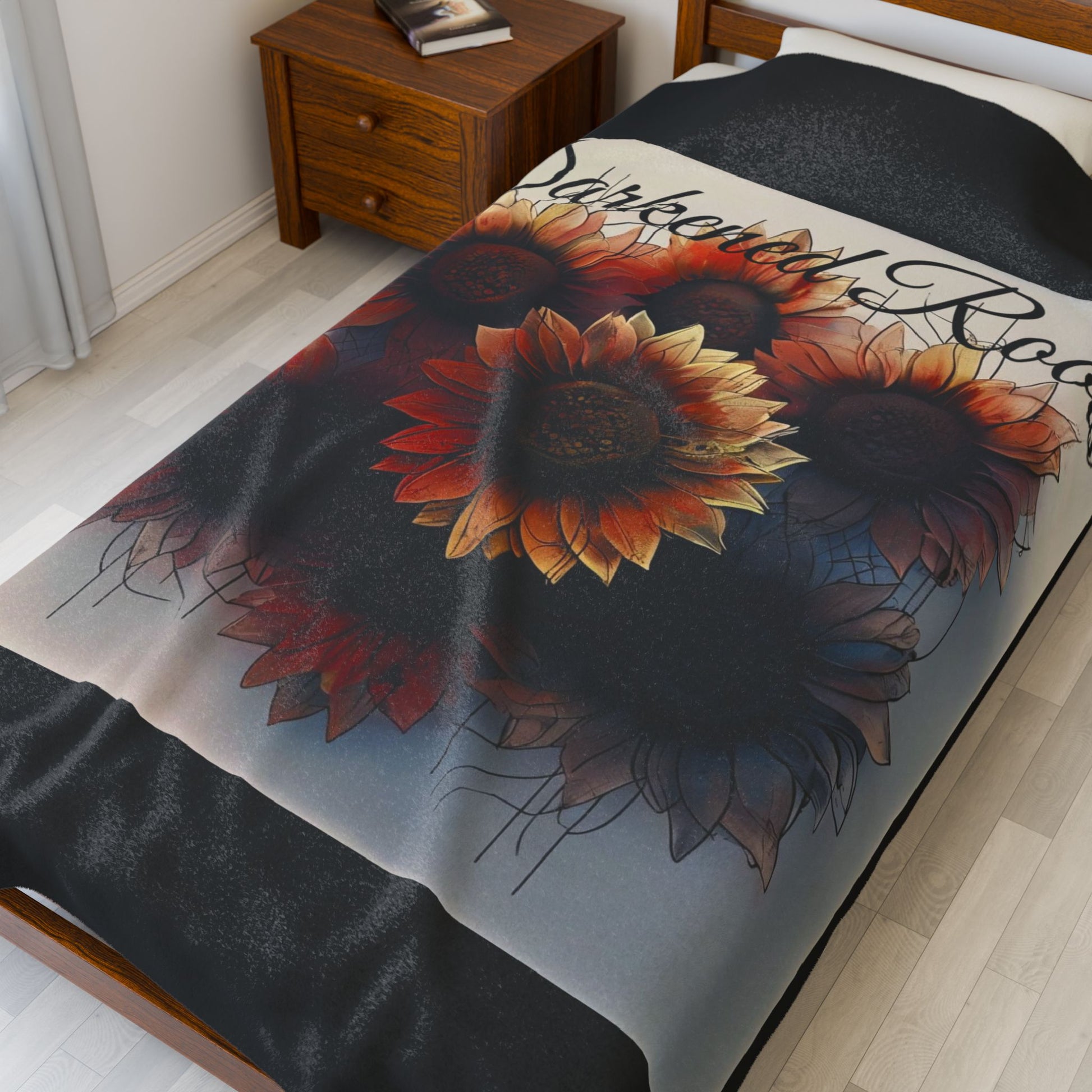 Cozy Velveteen Plush Blanket for Home Decor, Gift for Fall, Soft Floral Throw, Warm Comfort Blanket, Snuggle Up, Relaxation Gift