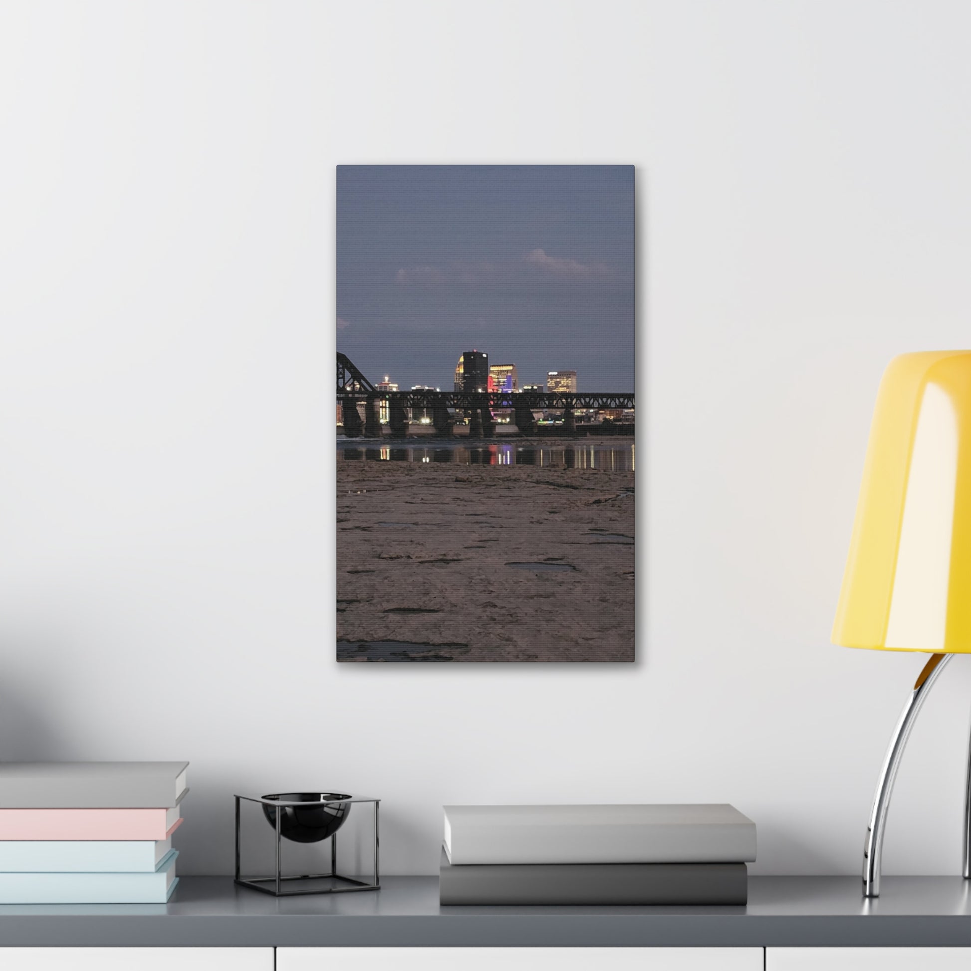 Urban Nightscape Canvas Art, Modern Wall Decor, Cityscape Print, Home Aesthetic, Living Room Artwork