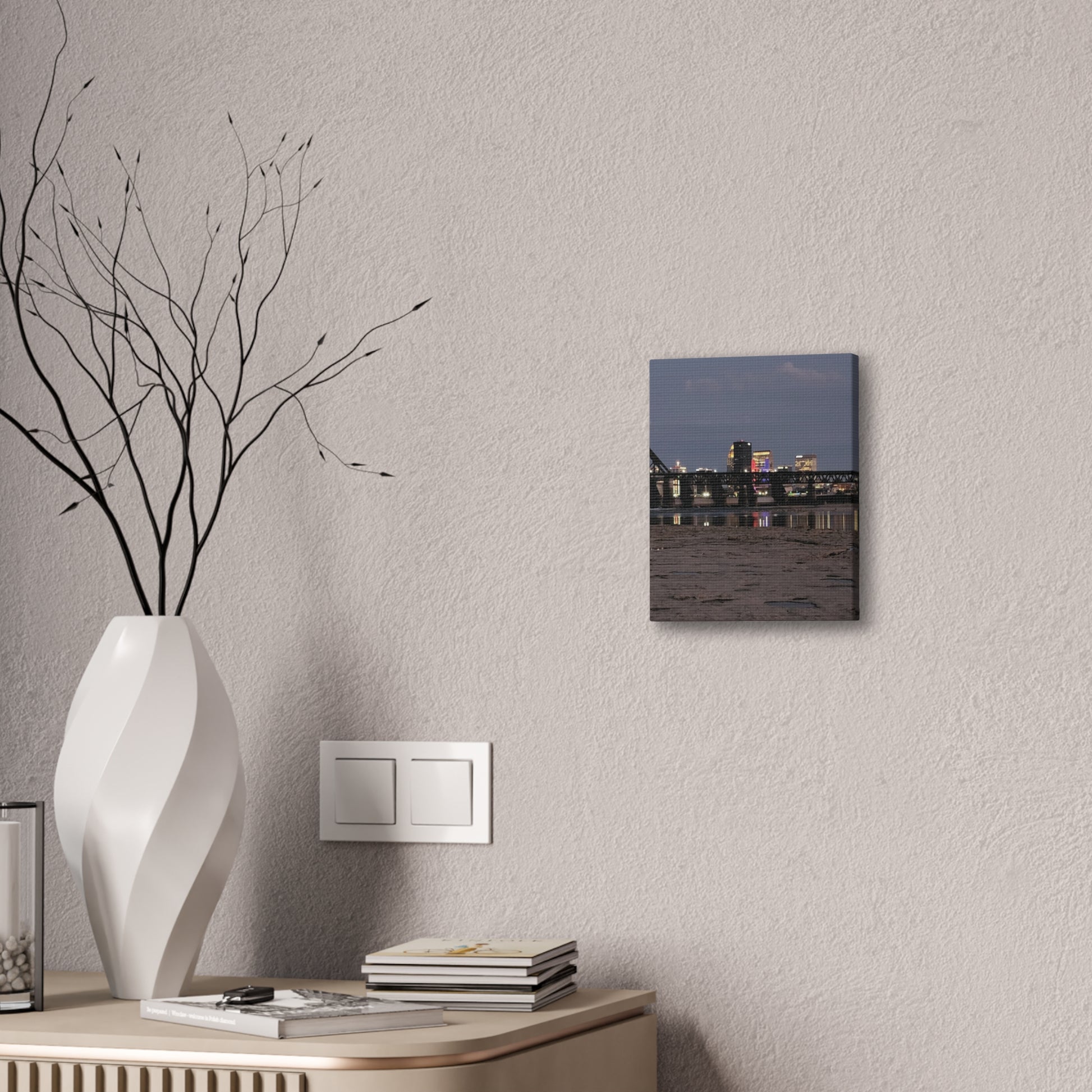 Urban Nightscape Canvas Art, Modern Wall Decor, Cityscape Print, Home Aesthetic, Living Room Artwork