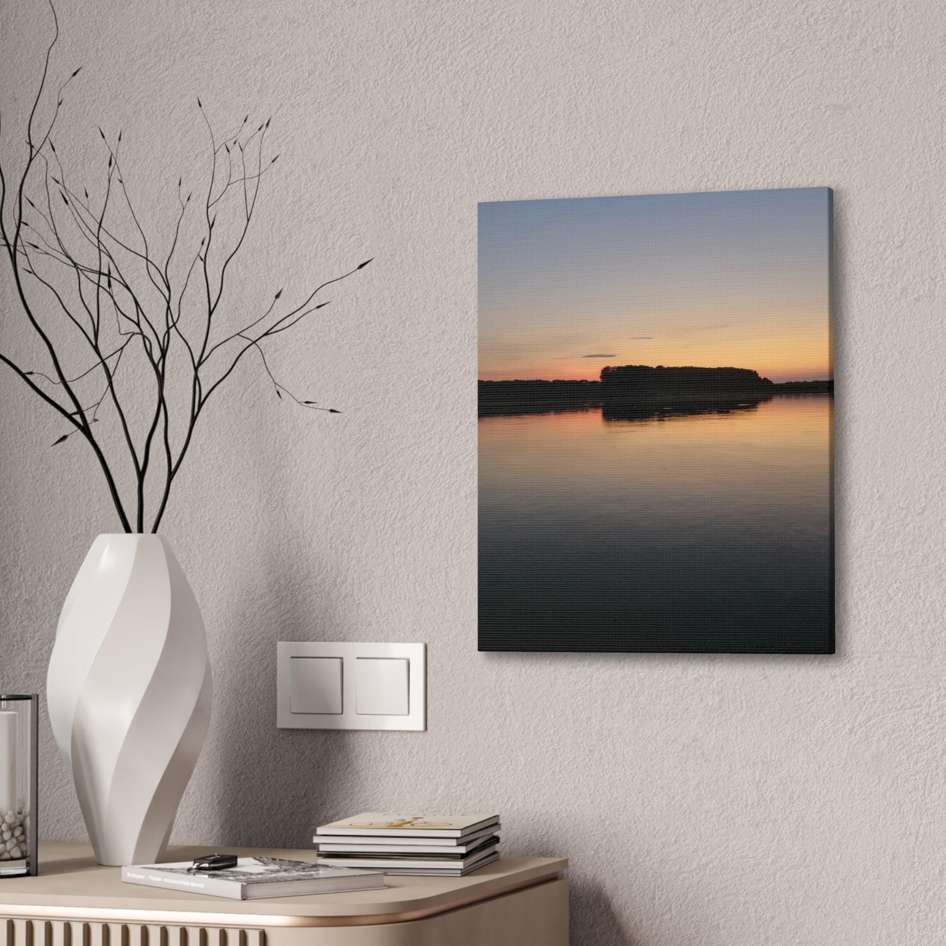 Serene Landscape Canvas Print, Wall Art for Home Decor, Gift for Nature Lovers, Art for Relaxation, Sunset Scene