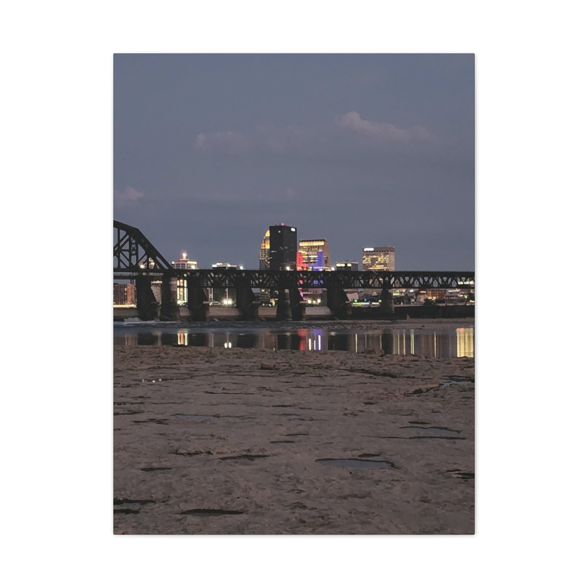 Urban Nightscape Canvas Art, Modern Wall Decor, Cityscape Print, Home Aesthetic, Living Room Artwork