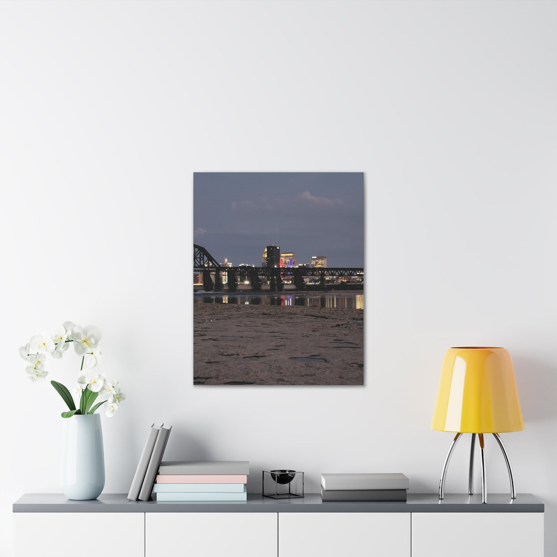 Urban Nightscape Canvas Art, Modern Wall Decor, Cityscape Print, Home Aesthetic, Living Room Artwork