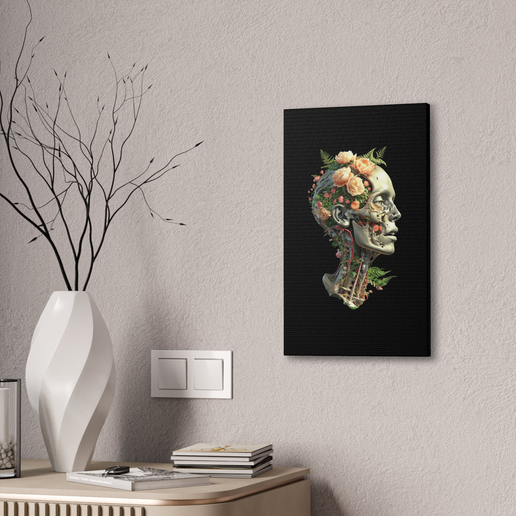 Floral Anatomical Canvas Art, Botanical Skull Print, Home Decor, Gift for Medical Students, Unique Wall Art, Modern Art Decor